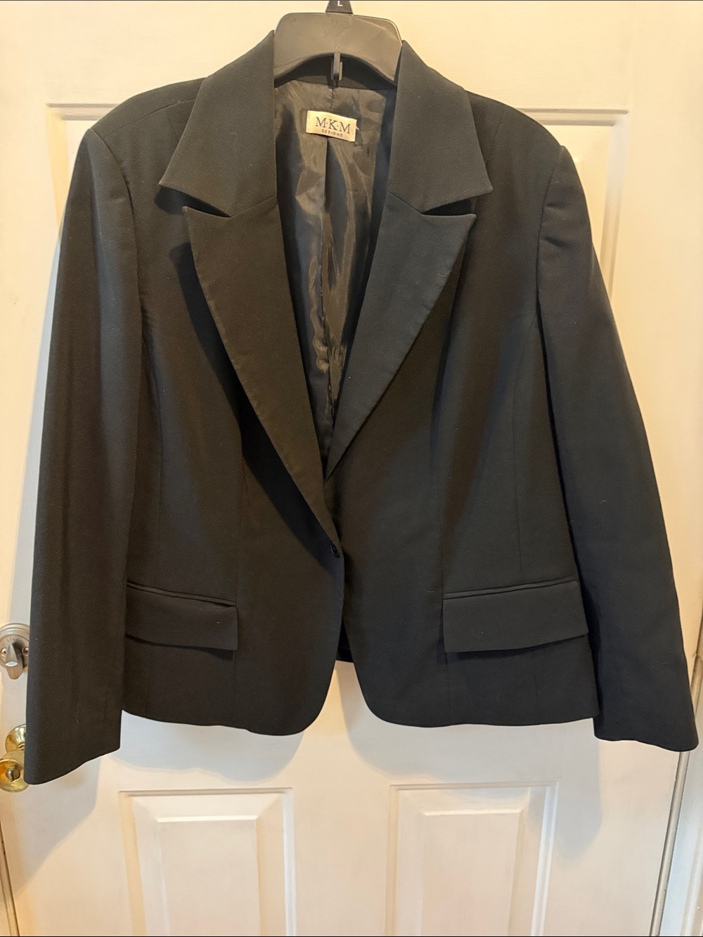 MKM DESIGNS Black Single-Button Women's Blazer
